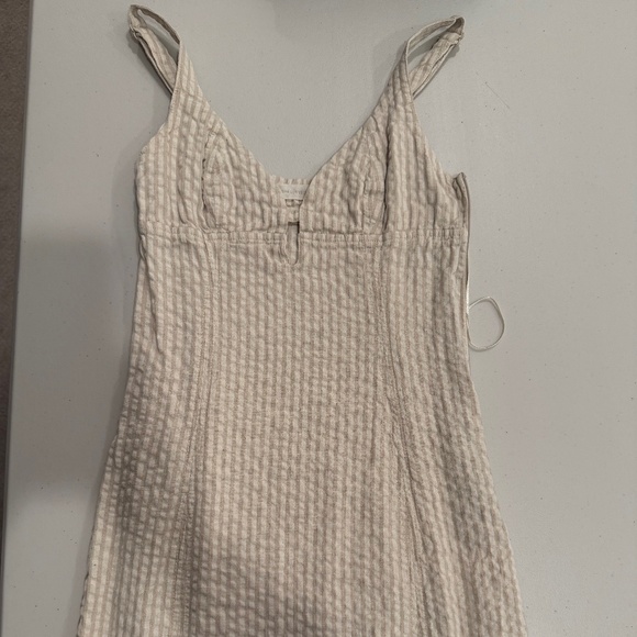 Tan/White Striped Urban Outfitters Mini Dress - Small - Picture 1 of 3